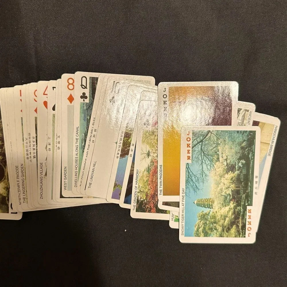 Vintage China Souvenir Classic Playing Cards Set with Red Case unused . - Picture 6 of 12